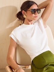 Friends Like These Ivory Tuck Detail T-Shirt - Image 3 of 5