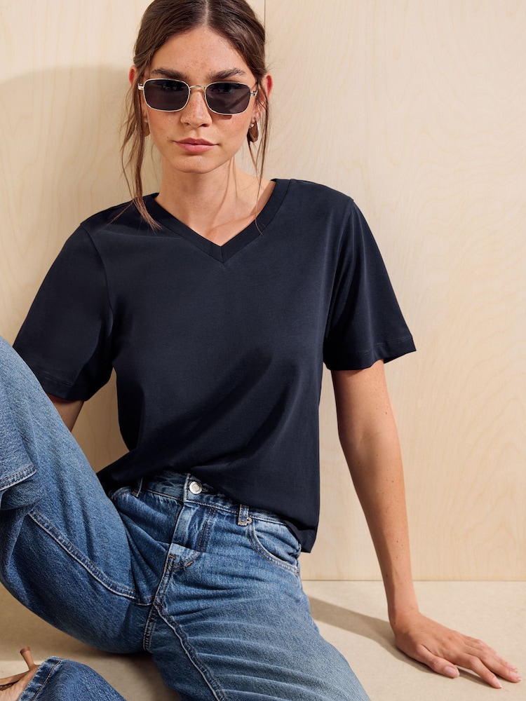 Friends Like These Navy V-Neck T-Shirt - Image 1 of 5
