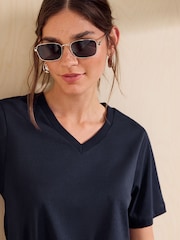 Friends Like These Navy V-Neck T-Shirt - Image 2 of 5