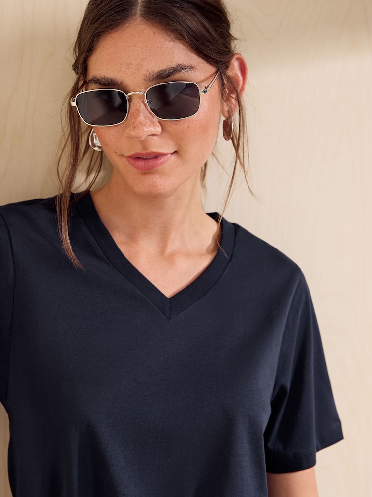 Friends Like These Navy V-Neck T-Shirt - Image 2 of 5