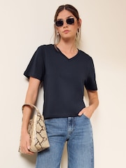 Friends Like These Navy V-Neck T-Shirt - Image 3 of 5