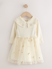 Ecru Occassion Bow Collar Dress (3mths-10yrs) - Image 1 of 4