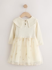 Ecru Occassion Bow Collar Dress (3mths-10yrs) - Image 2 of 4