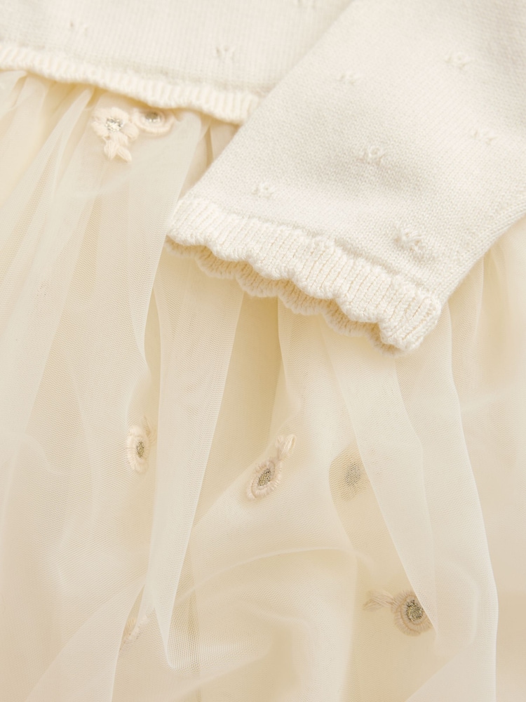 Ecru Occassion Bow Collar Dress (3mths-10yrs) - Image 4 of 4