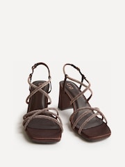 Linzi Brown Leyla Diamante Strappy Heeled Sandals - Image 3 of 5