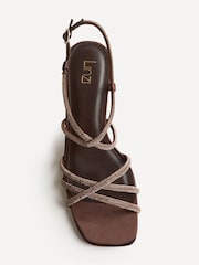 Linzi Brown Leyla Diamante Strappy Heeled Sandals - Image 4 of 5