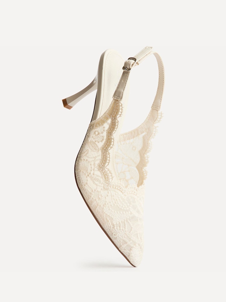 Argint/Argintiu - Linzi Serenity Lace Court Heels - Imaginea 4 din 4