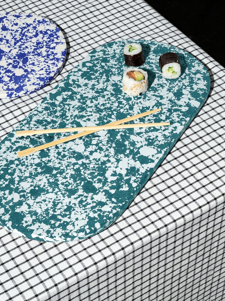 Curateology Green and White Rock Large Serving Platter - Image 1 of 3