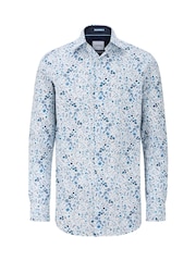 Skopes Blue Luxury Cotton Tailored Fit Formal Floral Design Shirt - Image 5 of 7