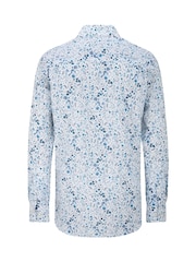 Skopes Blue Luxury Cotton Tailored Fit Formal Floral Design Shirt - Image 6 of 7