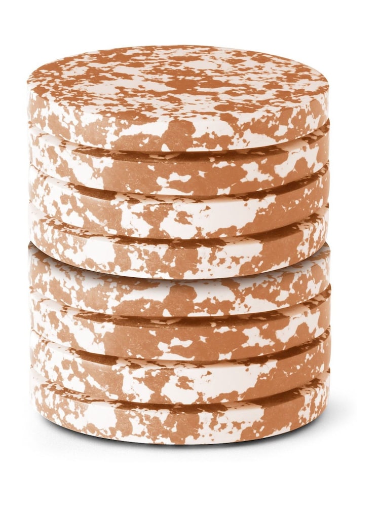 Curateology Set of 8 Caramel and White Rock Coasters - Image 1 of 3