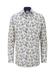 Skopes Green Luxury Cotton Tailored Fit Formal Floral Design Shirt - Image 2 of 4