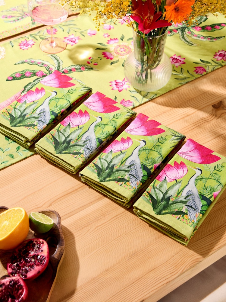 Joe Browns 4 Pack Green Herons Haven Napkins - Image 1 of 6