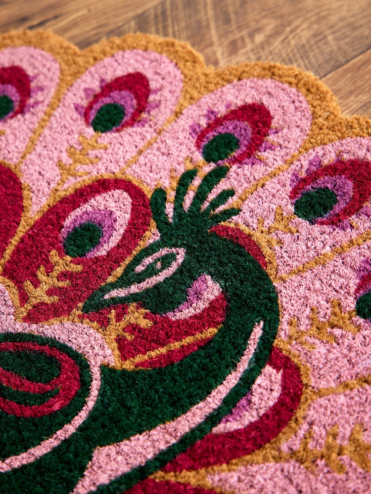 Joe Browns Pink Pretty Peacock Doormat - Image 2 of 5 Joe Browns Pink Pretty Peacock Doormat - Image 2 of 5