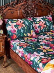 Joe Browns Green Orchid Oasis Cotton Sateen Matching Bedding - Image 1 of 3