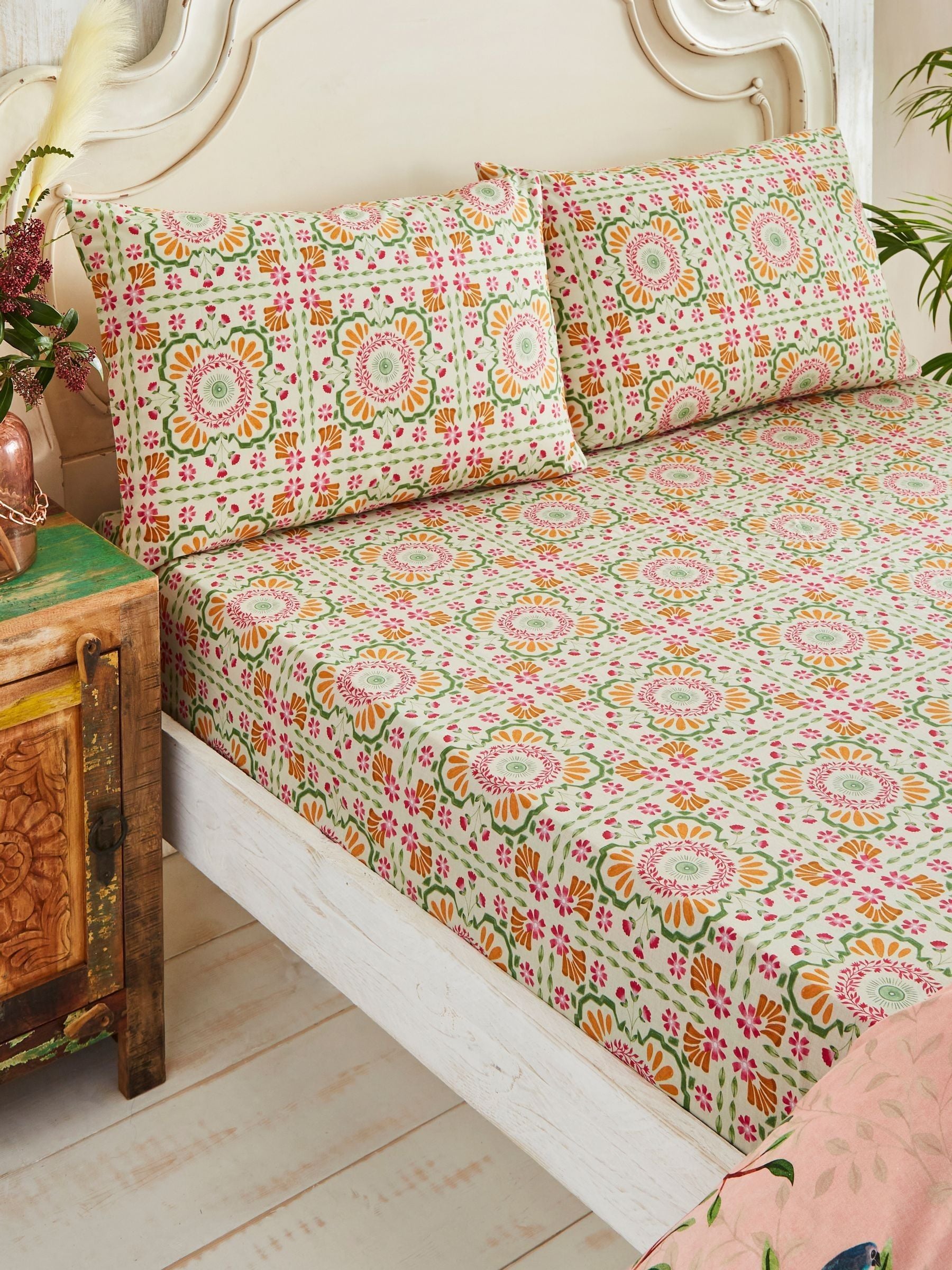 Joe Browns Unisex Pink Herons Haven Cotton Matching Bedding - Image 1