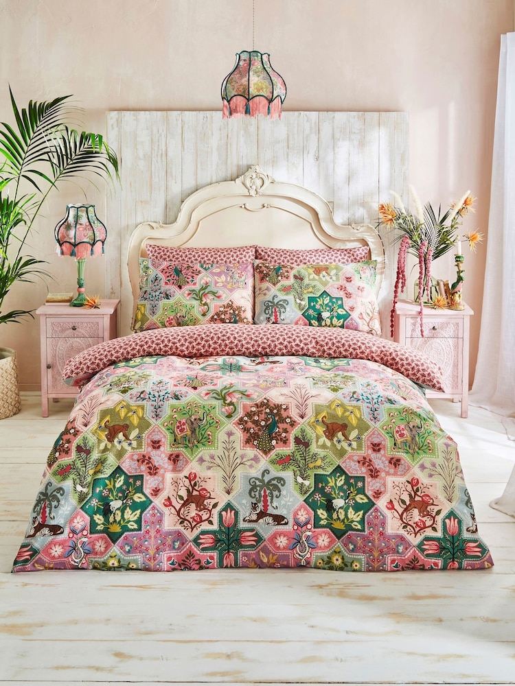 Joe Browns Multi Animals Of India Cotton Reversible Duvet Cover and Pillowcase Set - Image 1 of 6