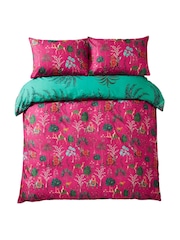 Joe Browns Green or Pink Wonderful Wanderlust Cotton Reversible Duvet Cover and Pillowcase Set - Image 4 of 6
