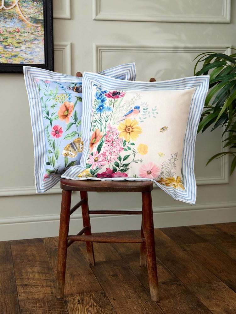 Joe Browns Blue Spring Meadows Reversible Cushion - Image 1 of 6