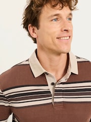 FatFace Brown Long Sleeve Stripe Rugby T-Shirt - Image 3 of 6