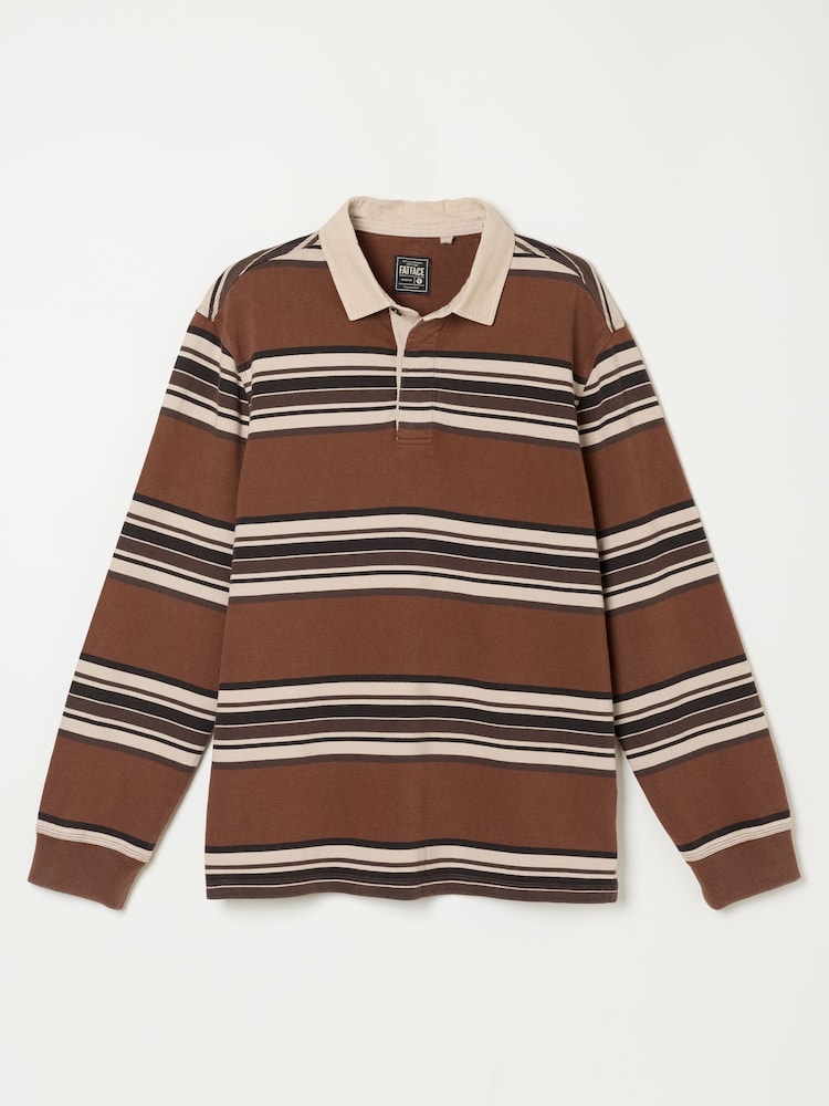 FatFace Brown Long Sleeve Stripe Rugby T-Shirt - Image 6 of 6 FatFace Brown Long Sleeve Stripe Rugby T-Shirt - Image 6 of 6