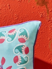 Joe Browns Aqua Beautifully Bold Reversible Garden Cushion - Image 3 of 7