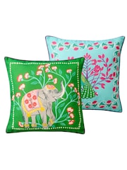 Joe Browns Aqua Beautifully Bold Reversible Garden Cushion - Image 4 of 7