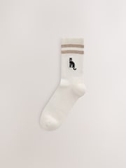 Halloween Embroidered Icons Cushion Sole Ribbed Sport Ankle With Arch Support Socks 3 Pack - Image 4 of 6