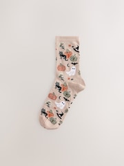 Neutral Halloween Patterned Ankle Socks 4 Pack - Image 3 of 7