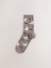 Neutral Halloween Patterned Ankle Socks 4 Pack - Image 4 of 7