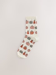 Neutral Halloween Patterned Ankle Socks 4 Pack - Image 5 of 7