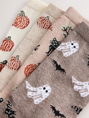 Neutral Halloween Patterned Ankle Socks 4 Pack - Image 7 of 7