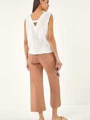 Roman White V-Neck Button Detail Vest - Image 3 of 5