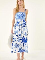 Roman Pineapple Palm Strappy Midi Dress - Imagen 2 de 5