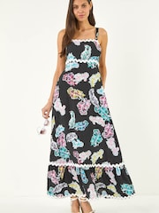 Roman Feather Print Ric Rac Maxi Dress - Imagen 3 de 5