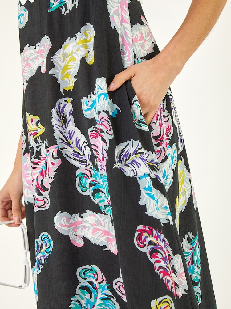 Roman Feather Print Ric Rac Maxi Dress - Imagen 5 de 5