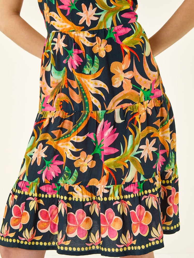 Roman Orange Border Strappy Dress - Image 5 of 5