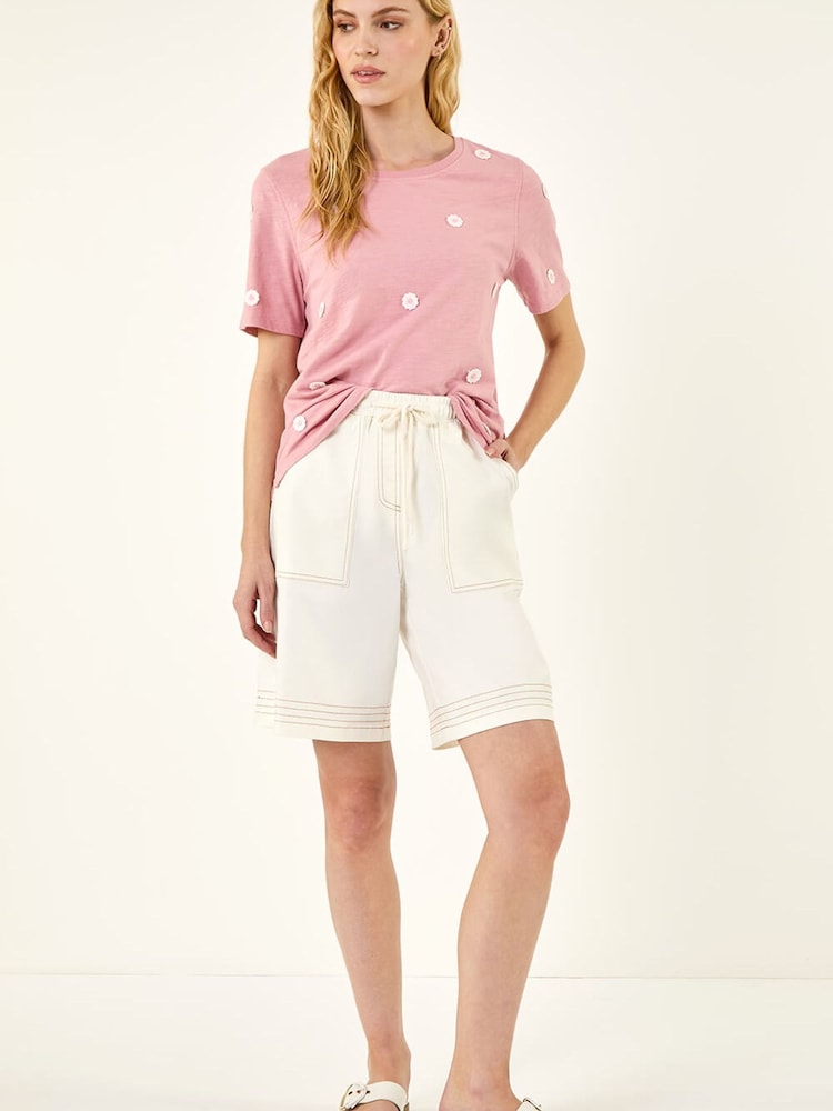 Off White - Roman Drawcord Detail Shorts - Imagen 2 de 5