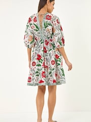 Roman Grey Floral Tiered Boho Dress - Image 3 of 5