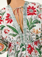 Roman Grey Floral Tiered Boho Dress - Image 5 of 5