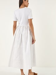 Roman White Floral Print Pocket Midi Dress - Image 3 of 5
