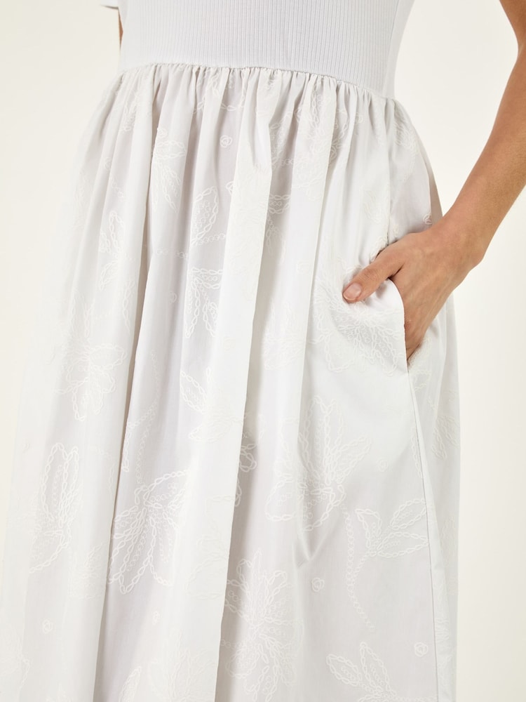Roman White Floral Print Pocket Midi Dress - Image 5 of 5 Roman White Floral Print Pocket Midi Dress - Image 5 of 5