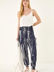 Roman Blue Tie Dye Print Hareem Joggers - Image 2 of 5