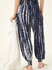Roman Blue Tie Dye Print Hareem Joggers - Image 3 of 5