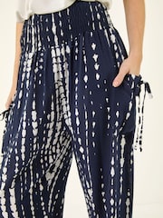 Roman Blue Tie Dye Print Hareem Joggers - Image 5 of 5