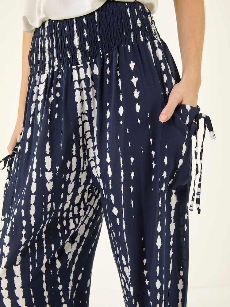 Roman Blue Tie Dye Print Hareem Joggers - Image 5 of 5