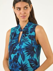 Roman Blue Floral Print Tunic - Image 1 of 5