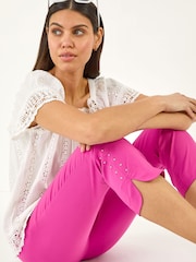 Roman Pink Stud Hem Stretch Trousers - Image 1 of 5