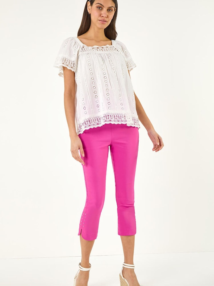 Roman Pink Stud Hem Stretch Trousers - Image 2 of 5