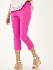 Roman Pink Stud Hem Stretch Trousers - Image 3 of 5